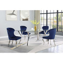 Coaster Furniture Cheyanne 190745 Upholstered Wingback Side Chair with Nailhead Trim - Chrome/Ink Blue IMAGE 10