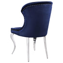 Coaster Furniture Cheyanne 190745 Upholstered Wingback Side Chair with Nailhead Trim - Chrome/Ink Blue IMAGE 6