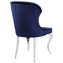 Coaster Furniture Cheyanne 190745 Upholstered Wingback Side Chair with Nailhead Trim - Chrome/Ink Blue IMAGE 7