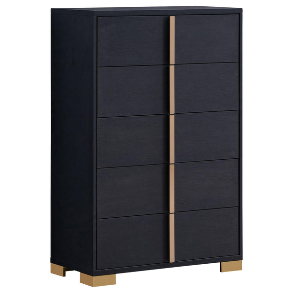 Coaster Furniture Marceline 222835 5-drawer Chest - Black IMAGE 1