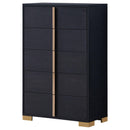 Coaster Furniture Marceline 222835 5-drawer Chest - Black IMAGE 4