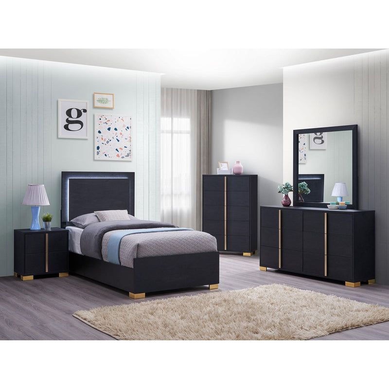 Coaster Furniture Marceline 222831T Twin Bed With LED Headboard - Black IMAGE 5