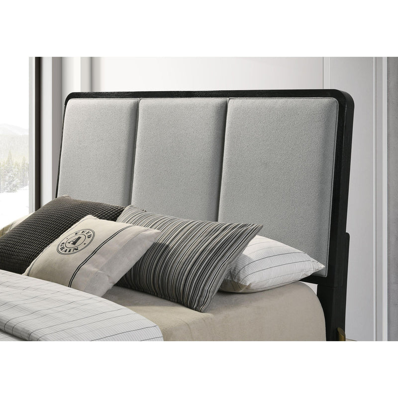 Coaster Furniture Arini 224331KE Eastern King Bed With Upholstered Headboard - Black/Grey IMAGE 6