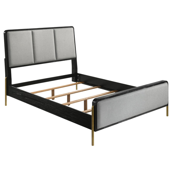 Coaster Furniture Arini 224331Q Queen Bed With Upholstered Headboard - Black/Grey IMAGE 1