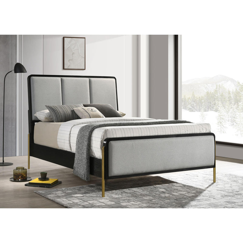 Coaster Furniture Arini 224331Q Queen Bed With Upholstered Headboard - Black/Grey IMAGE 2