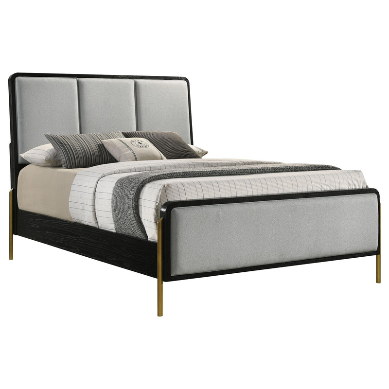 Coaster Furniture Arini 224331Q Queen Bed With Upholstered Headboard - Black/Grey IMAGE 3