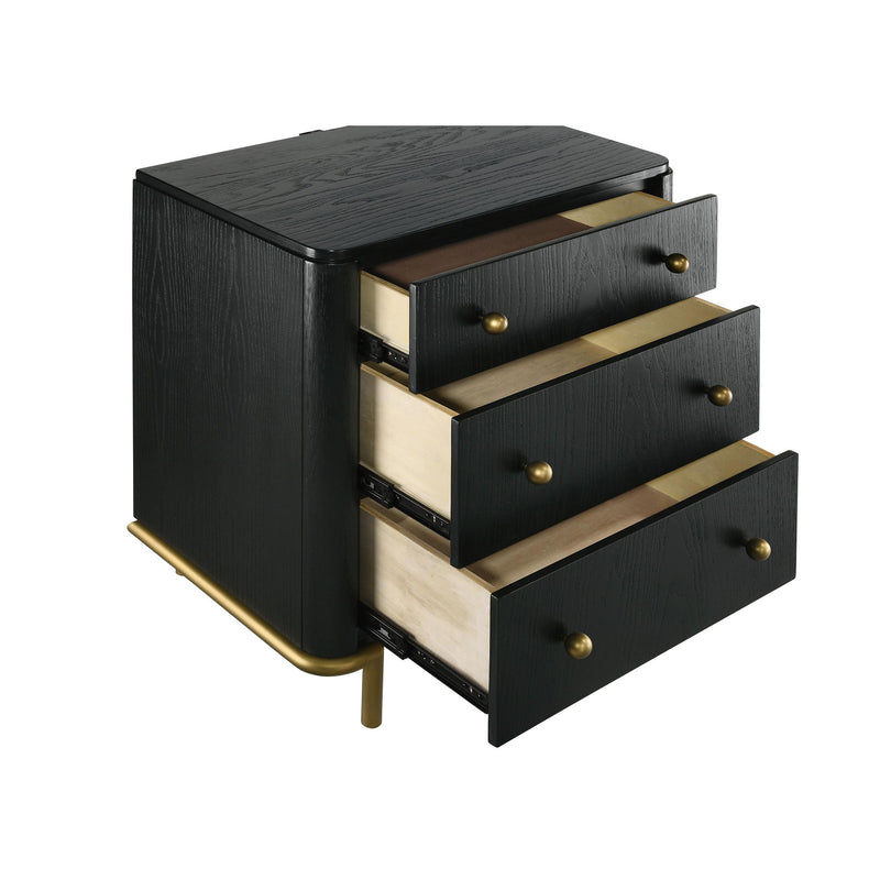 Coaster Furniture Arini 224332 3-Drawer Nightstand Bedside Table with USB Outlet - Black IMAGE 10