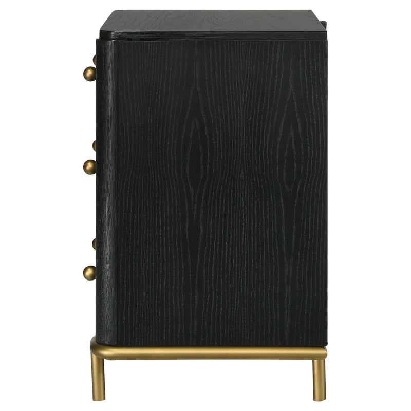 Coaster Furniture Arini 224332 3-Drawer Nightstand Bedside Table with USB Outlet - Black IMAGE 5