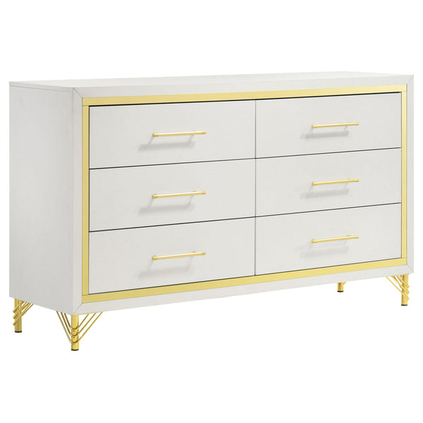 Coaster Furniture Lucia 224733 6-Drawer Bedroom Dresser - White IMAGE 1