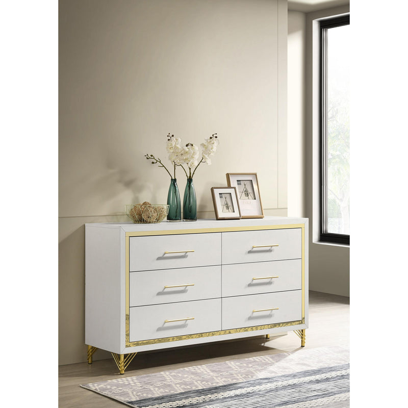Coaster Furniture Lucia 224733 6-Drawer Bedroom Dresser - White IMAGE 2