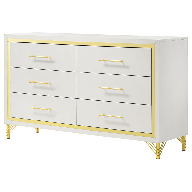Coaster Furniture Lucia 224733 6-Drawer Bedroom Dresser - White IMAGE 4