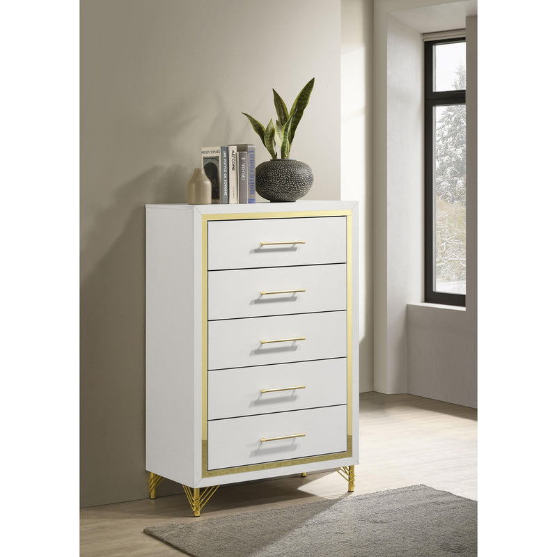 Coaster Furniture Lucia 224735 5-Drawer Bedroom Chest - White IMAGE 2