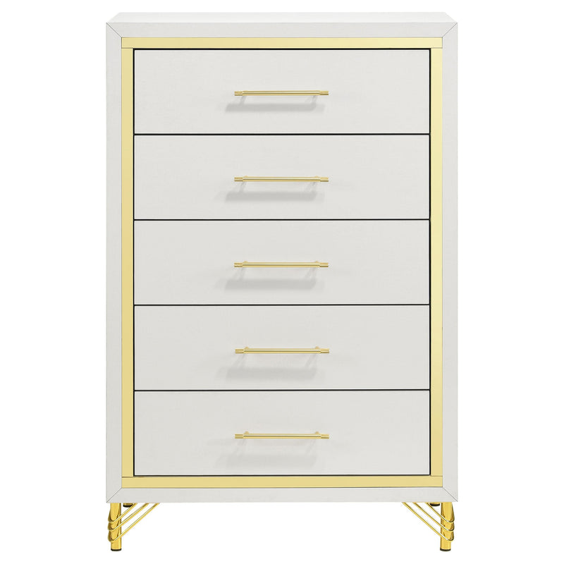 Coaster Furniture Lucia 224735 5-Drawer Bedroom Chest - White IMAGE 3