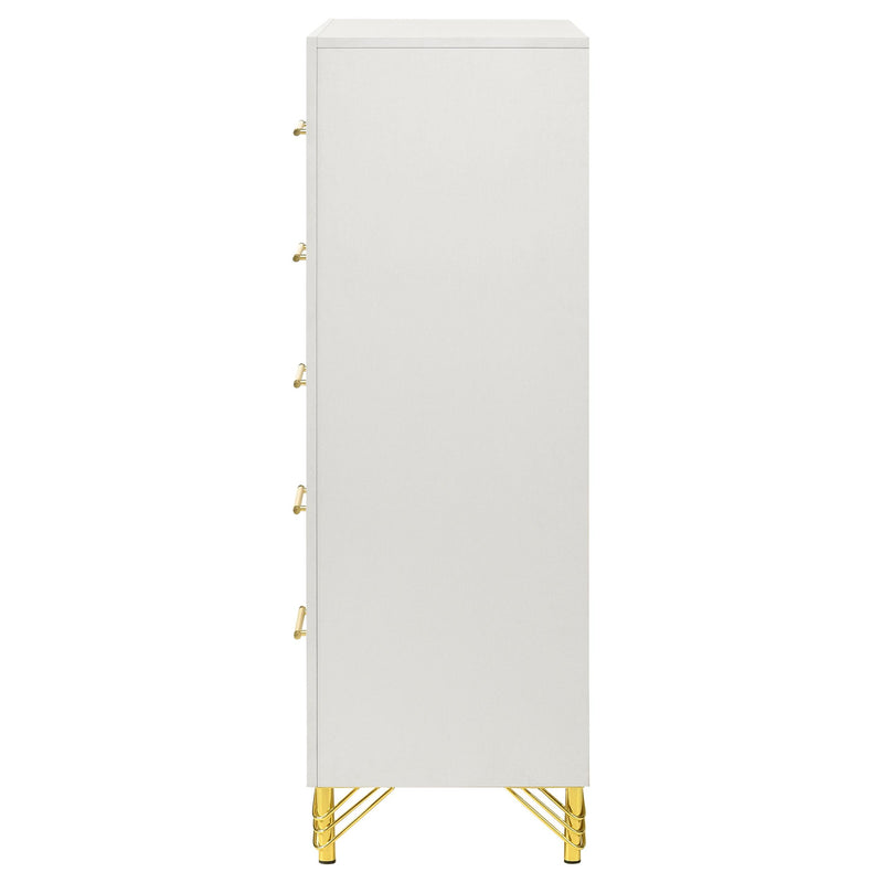 Coaster Furniture Lucia 224735 5-Drawer Bedroom Chest - White IMAGE 5