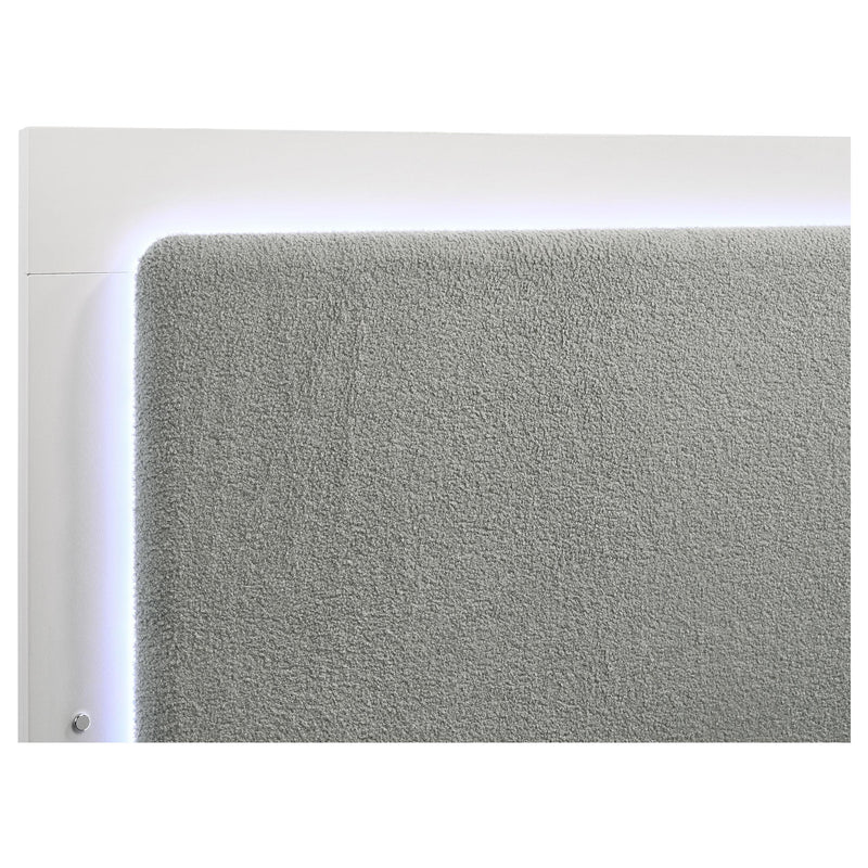 Coaster Furniture Caraway 224771KE Eastern King Bed with LED Headboard - White/Grey IMAGE 6