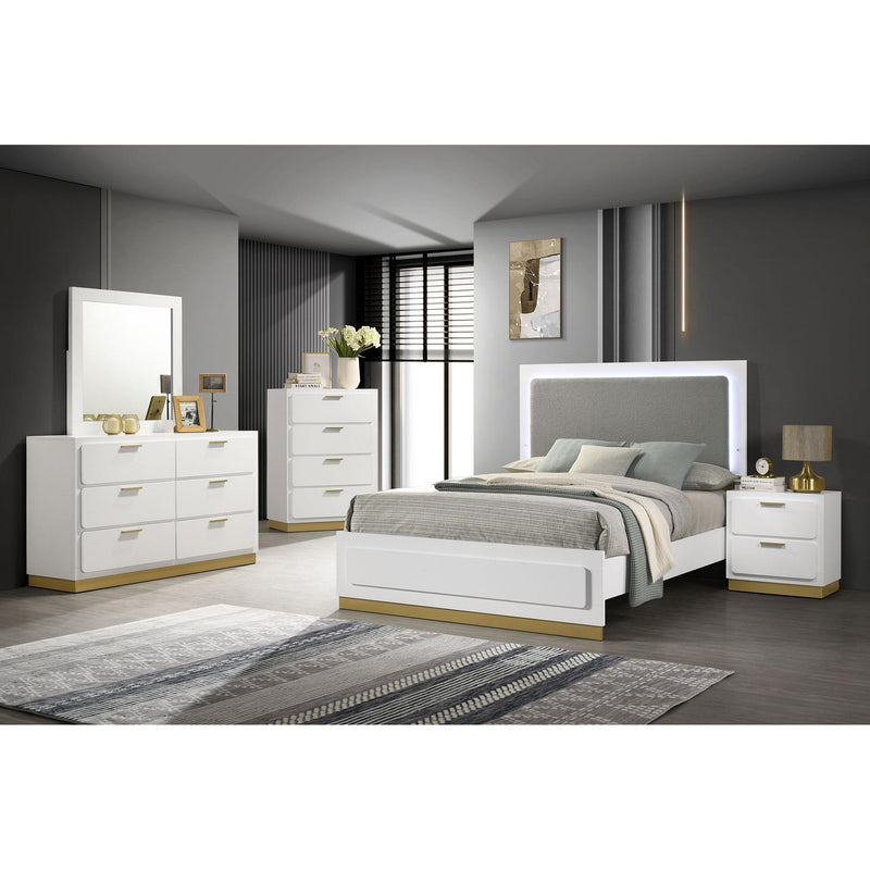 Coaster Furniture Caraway 224771Q Queen Bed with LED Headboard - White/Grey IMAGE 5