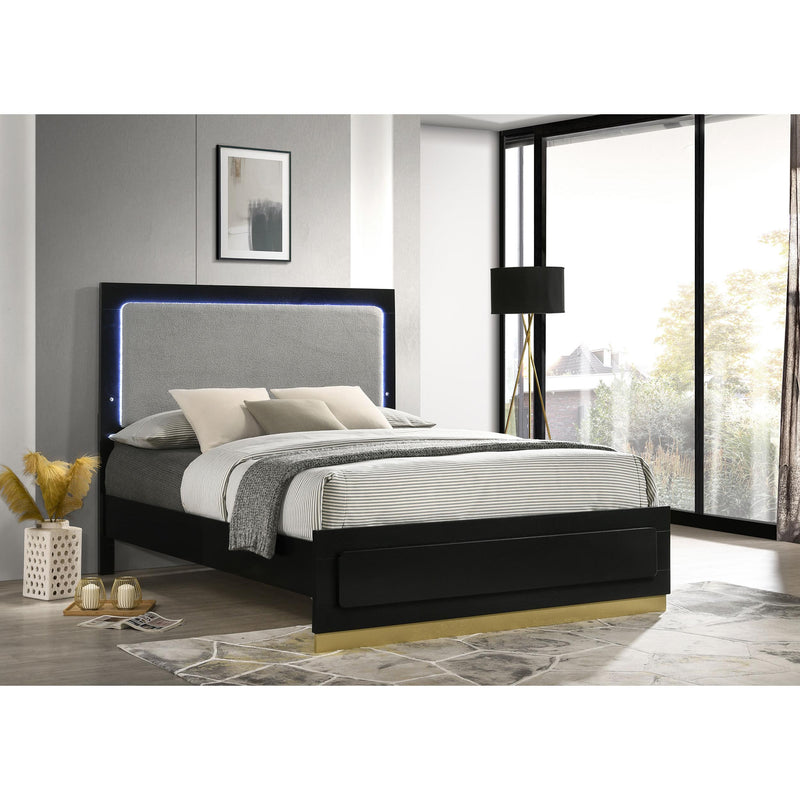 Coaster Furniture Caraway 224781Q Queen Bed With LED Headboard - Black/Grey IMAGE 2