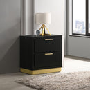 Coaster Furniture Caraway 224782 2-Drawer Nightstand Bedside Table - Black IMAGE 2