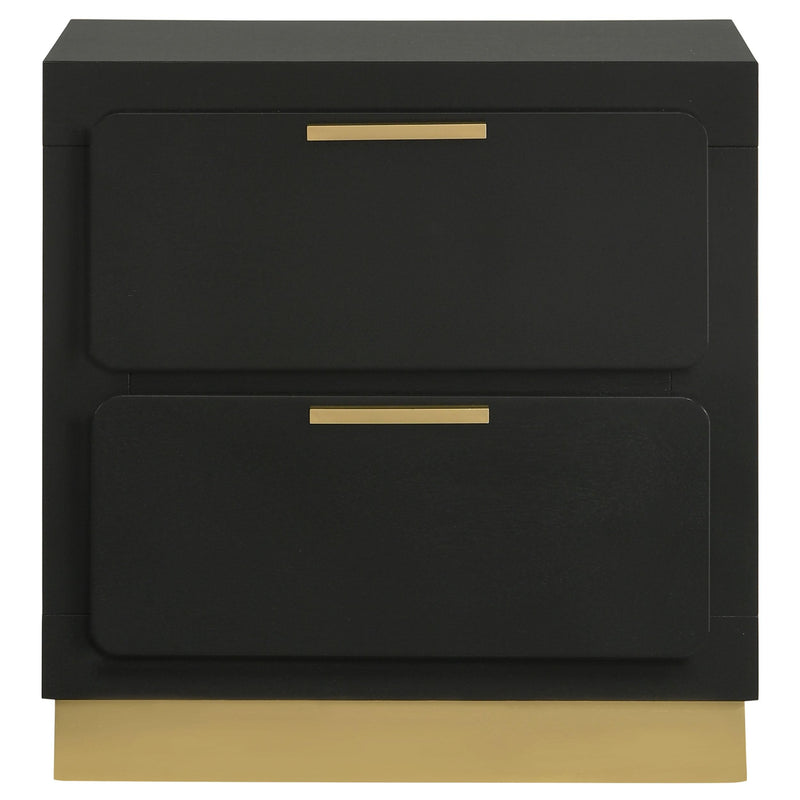 Coaster Furniture Caraway 224782 2-Drawer Nightstand Bedside Table - Black IMAGE 3
