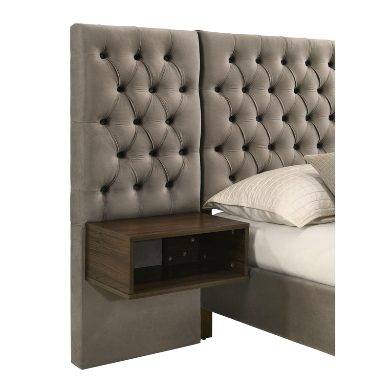 Coaster Furniture Marley 300833KE Upholstered Eastern King Platform Bed with Headboard Panels - Light Brown IMAGE 6