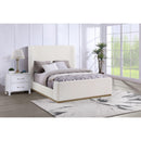 Coaster Furniture Nala 302046KE Upholstered Eastern King Wingback Platform Sleigh Bed - Cream IMAGE 2