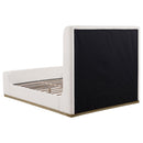 Coaster Furniture Nala 302046Q Upholstered Queen Wingback Platform Sleigh Bed - Cream IMAGE 4