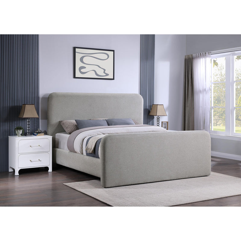 Coaster Furniture Wren 302052Q Upholstered Queen Platform Bed - Grey IMAGE 2