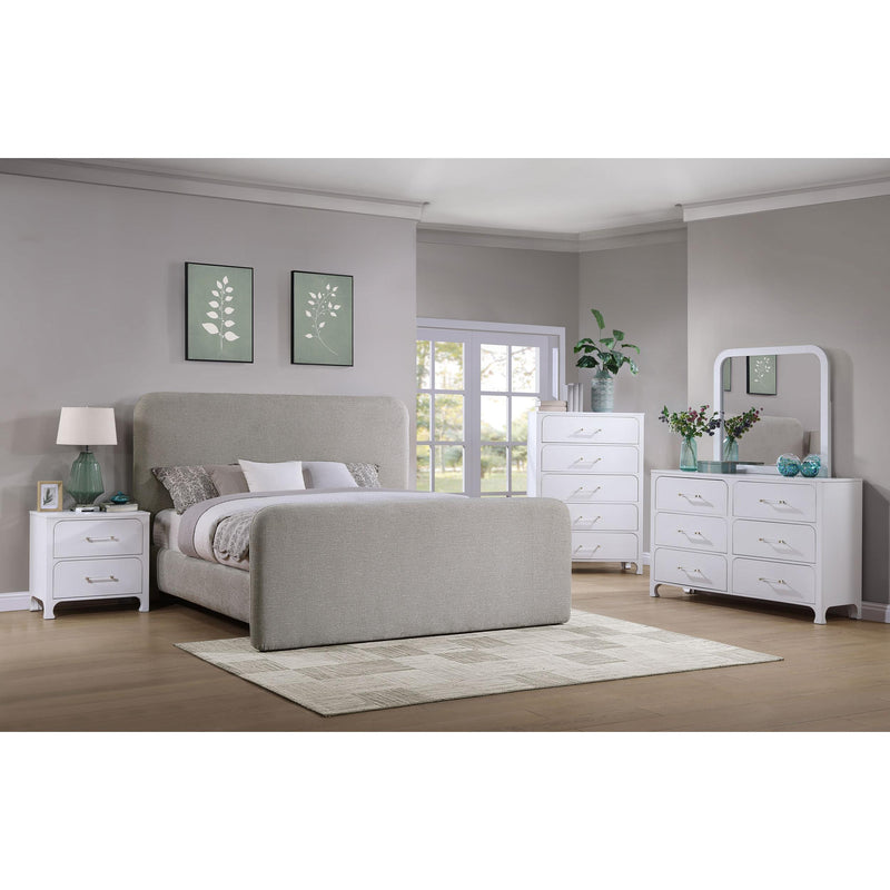 Coaster Furniture Wren 302052Q Upholstered Queen Platform Bed - Grey IMAGE 5