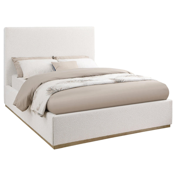 Coaster Furniture Knox 302053KE Upholstered Eastern King Platform Bed - Cream IMAGE 1