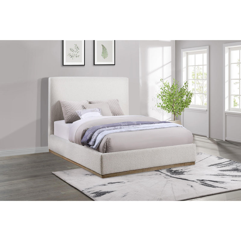 Coaster Furniture Knox 302053Q Upholstered Queen Platform Bed - Cream IMAGE 2