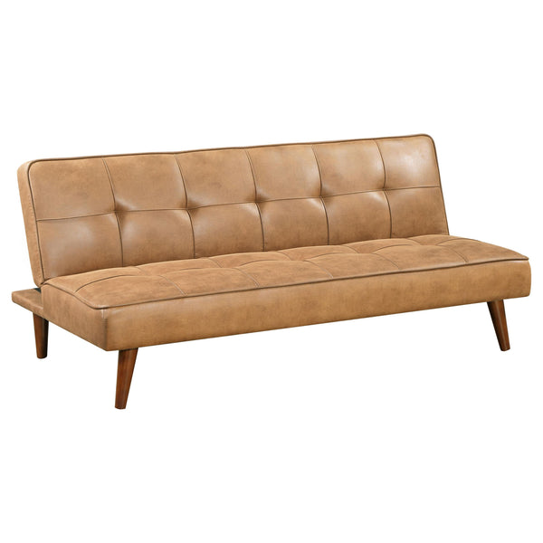 Coaster Furniture Jenson 360234 Multipurpose Upholstered Tufted Convertible Sofa Bed - Saddle Brown IMAGE 1