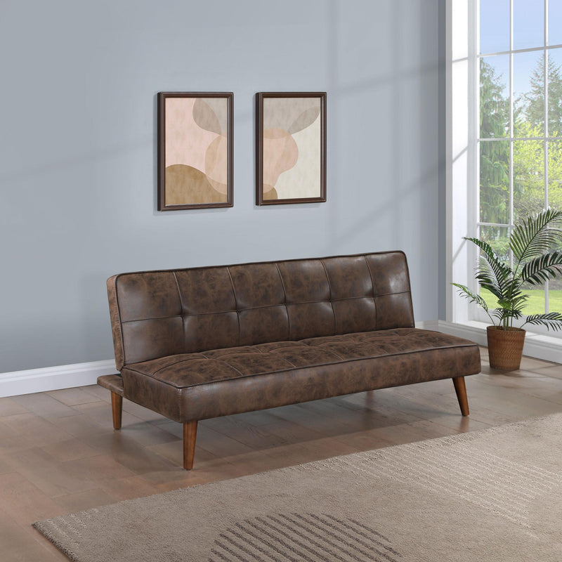 Coaster Furniture Jenson 360237 Multipurpose Upholstered Tufted Convertible Sofa Bed - Coffee Brown IMAGE 2