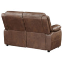 Coaster Furniture Ellington 508282 Upholstered Padded Arm Loveseat - Dark Brown IMAGE 8