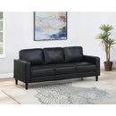 Coaster Furniture Ruth 508361 Upholstered Track Arm Faux Leather Sofa - Black IMAGE 2