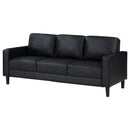 Coaster Furniture Ruth 508361 Upholstered Track Arm Faux Leather Sofa - Black IMAGE 4