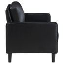 Coaster Furniture Ruth 508362 Upholstered Track Arm Faux Leather Loveseat - Black IMAGE 8