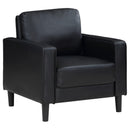 Coaster Furniture Ruth 508363 Upholstered Track Arm Faux Leather Accent Chair - Black IMAGE 1