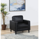Coaster Furniture Ruth 508363 Upholstered Track Arm Faux Leather Accent Chair - Black IMAGE 2