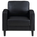 Coaster Furniture Ruth 508363 Upholstered Track Arm Faux Leather Accent Chair - Black IMAGE 3