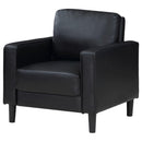 Coaster Furniture Ruth 508363 Upholstered Track Arm Faux Leather Accent Chair - Black IMAGE 4
