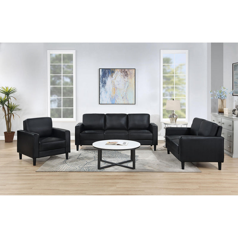Coaster Furniture Ruth 508363 Upholstered Track Arm Faux Leather Accent Chair - Black IMAGE 9