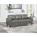 Coaster Furniture Ruth 508365 Upholstered Track Arm Faux Leather Sofa - Grey IMAGE 2