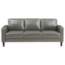 Coaster Furniture Ruth 508365 Upholstered Track Arm Faux Leather Sofa - Grey IMAGE 3