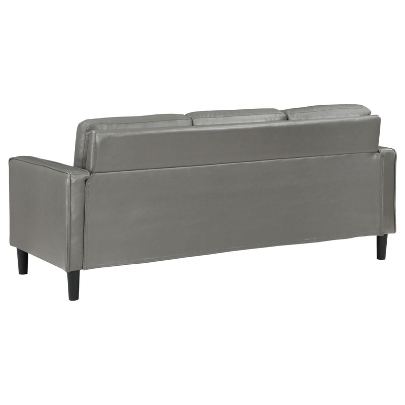 Coaster Furniture Ruth 508365 Upholstered Track Arm Faux Leather Sofa - Grey IMAGE 6
