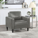 Coaster Furniture Ruth 508367 Upholstered Track Arm Faux Leather Accent Chair - Grey IMAGE 2