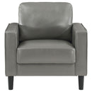Coaster Furniture Ruth 508367 Upholstered Track Arm Faux Leather Accent Chair - Grey IMAGE 3