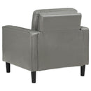 Coaster Furniture Ruth 508367 Upholstered Track Arm Faux Leather Accent Chair - Grey IMAGE 6