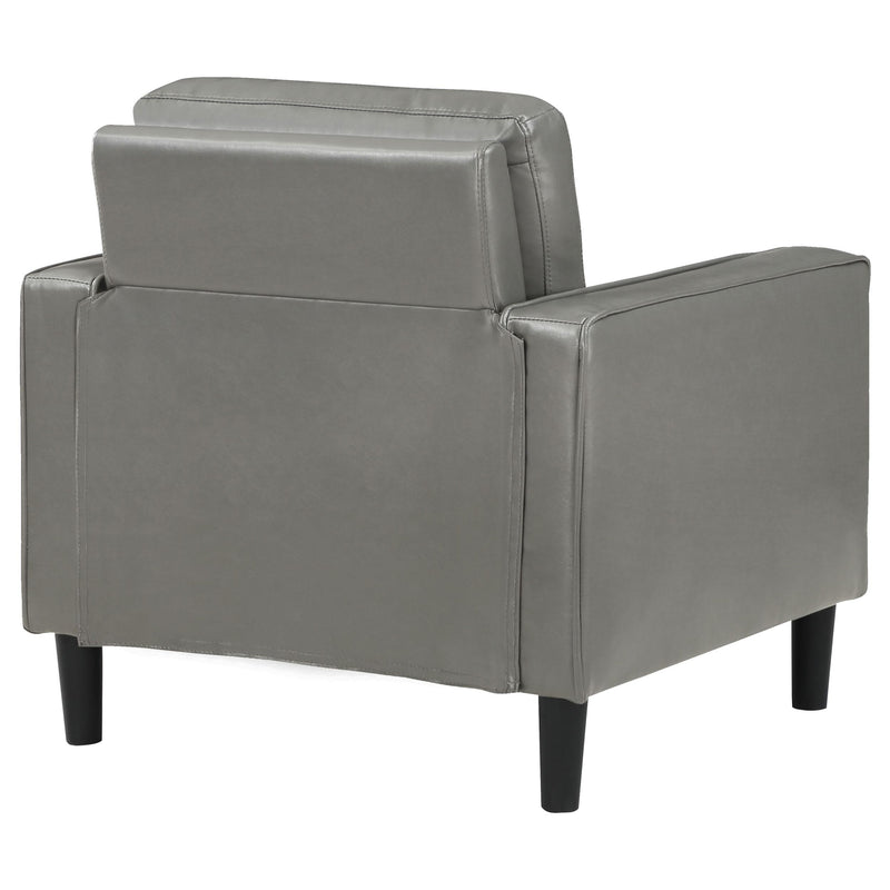 Coaster Furniture Ruth 508367 Upholstered Track Arm Faux Leather Accent Chair - Grey IMAGE 7