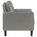Coaster Furniture Ruth 508367 Upholstered Track Arm Faux Leather Accent Chair - Grey IMAGE 8