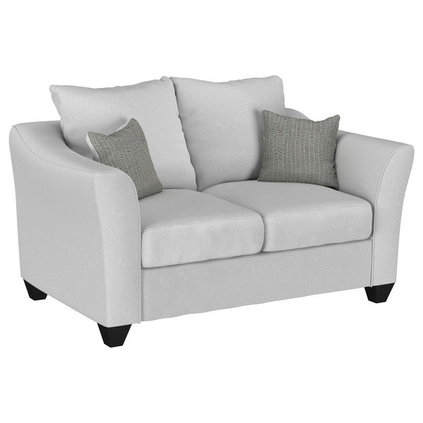 Coaster Furniture Salizar 508582 Upholstered Track Arm Fabric Loveseat - Grey Mist IMAGE 1